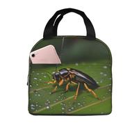 FFGhjk Insects on leaves Printed Lunch Bag - Suitable for Women, Nurses, Beach, Travel, Pool and Picnic Cooler Handheld Insulated Lunch Bag,