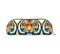 FFGhjk Little fat tiger head Printed portable pencil case, easy to carry around, perfect for office use