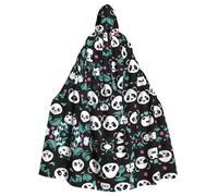 FFGhjk Panda cute face Printed hooded cloak, holiday party costume, cosplay wizard witch cloak