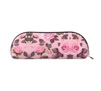 FFGhjk Pretty Pink Roses Printed portable pencil case, easy to carry around, perfect for office use