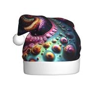 FFGhjk Psychedelic Fractal Printed Santa Hats - Perfect for Christmas parties, New Year's celebrations, and company party decorations
