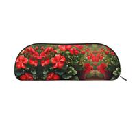 FFGhjk Red geraniums Printed portable pencil case, easy to carry around, perfect for office use
