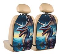 FFGhjk Roaring Dragon Printed Car Seat Kick Protector, Child Kick Protection Mat, Car Interior Storage Mat