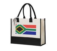 FFGhjk South African flag Printed Canvas Gift Bag - Fashionable Beach Tote Bag for Wedding Guest Gifts, Shopping, Beach Vacation