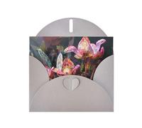 FFGhjk Strange flowers Printed Gray Greeting Card (with Envelope) | 6x4 inches - Perfect for Thanksgiving, Birthdays, Weddings, Holiday Parties