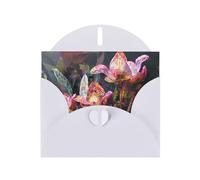 FFGhjk Strange flowers Printed White Greeting Card (with Envelope) | 6x4 inches - Perfect for Thanksgiving, Birthdays, Weddings, Holiday Parties