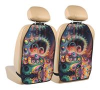 FFGhjk Strange Objects Printed Car Seat Kick Protector, Child Kick Protection Mat, Car Interior Storage Mat