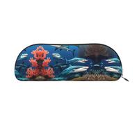 FFGhjk Submarine shark coral Printed portable pencil case, easy to carry around, perfect for office use
