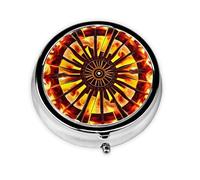 FFGhjk Turning The Flame Printed Round Pill Box can be stored in Pocket or Handbag