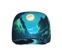 FFGhjk Water Moon Cave Printed Car Headrest Covers Single Pack - Anti-Stain and Dust Cover for Car/Truck/Vancouver Interiors