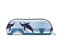 FFGhjk Whales at sea Printed portable pencil case, easy to carry around, perfect for office use