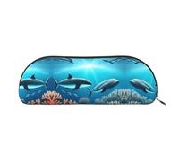 FFGhjk Whales under the sea Printed portable pencil case, easy to carry around, perfect for office use