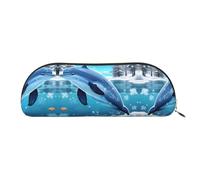 FFGhjk winter the dolphin Printed portable pencil case, easy to carry around, perfect for office use