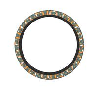 FFGhjk Yellow Fox Printing Steering Wheel Cover 15 inches Elastic Stretch Steering Wheel Cover Surround Comfortable Grip