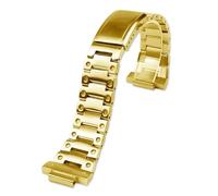 FFHAO 16mm Solid Stainless steel Strap For Casio watch G-Shock GM110 GM-110B GM-110G stainless steel watchband Bracelet Chain (Color : Gold, Size : 16mm)