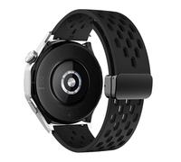 FFHAO 18 20 22mm Magnetic Silicone Strap For Huawei Watch GT 5 46mm 41mm Breathable Sports Band For Huawei GT5 Pro GT4 GT3 GT2 Correa WatchBands(B-Black,For GT3 GT2 46mm)
