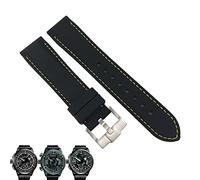 FFHAO 19mm 20mm 21mm 22mm Silicone Rubber Watchband for Citizen Seiko SKX Tissot Longines Omega IWC Casio 23mm 24mm Sport Watch Strap (Color : Black Yellow, Size : 22mm)