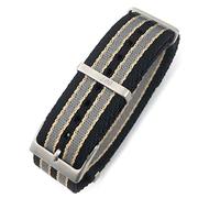 FFHAO 20mm 21mm Nylon Nato WatchBand Special For Omega watch Seamaster 007 Commander James Bond Soft Canvas Fabric Strap (Color : 007 black yellow, Size : 21mm)