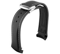 FFHAO 20mm 22mm Curved End Rubber Watch Band for Omega Seamaster Watch Straps with Folding Buckle Luxury Bracelets Silicone Watchbands (Color : 7, Size : 22mm)