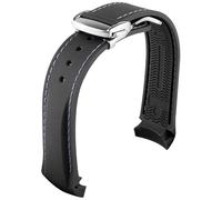 FFHAO 20mm 22mm Curved End Rubber Watch Band for Omega Seamaster Watch Straps with Folding Buckle Luxury Bracelets Silicone Watchbands (Color : 5, Size : 22mm)
