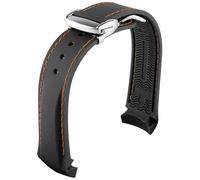 FFHAO 20mm 22mm Curved End Rubber Watch Band for Omega Seamaster Watch Straps with Folding Buckle Luxury Bracelets Silicone Watchbands (Color : 8, Size : 22mm)