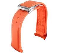 FFHAO 20mm 22mm Curved End Rubber Watch Band for Omega Seamaster Watch Straps with Folding Buckle Luxury Bracelets Silicone Watchbands (Color : 1, Size : 22mm)