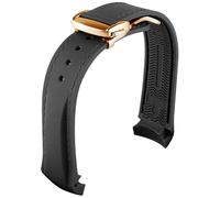FFHAO 20mm 22mm Curved End Rubber Watch Band for Omega Seamaster Watch Straps with Folding Buckle Luxury Bracelets Silicone Watchbands (Color : 4, Size : 22mm)
