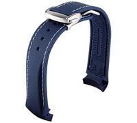 FFHAO 20mm 22mm Curved End Rubber Watch Band for Omega Seamaster Watch Straps with Folding Buckle Luxury Bracelets Silicone Watchbands (Color : 10, Size : 22mm)
