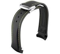 FFHAO 20mm 22mm Curved End Rubber Watch Band for Omega Seamaster Watch Straps with Folding Buckle Luxury Bracelets Silicone Watchbands (Color : 9, Size : 22mm)