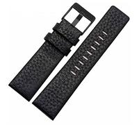 FFHAO 22mm 24mm 26mm 28mm 30mm Genuine Leather watchband for diesel DZ7259 DZ7256 DZ7265 watch strap (Color : Black black, Size : 22mm)