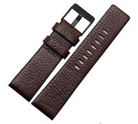 FFHAO 22mm 24mm 26mm 28mm 30mm Genuine Leather watchband for diesel DZ7259 DZ7256 DZ7265 watch strap (Color : Brown black, Size : 22mm)