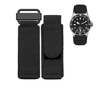 FFHAO 22mm 24mm Nylon Watch Band For Seiko Tudor Rolex BR Hook-and-loop Fastener Sport Watchband Steel Buckle NATO Strap Black Blue (Color : Black-black, Size : 22mm)