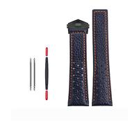 FFHAO 22mm Genuine Calfskin Leather Watchband For TAG For HEUER Strap MONACO CARRERA Quality Leather Watchband Bracelet (Color : Blue orange black, Size : 22mm)