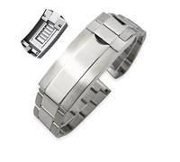 FFHAO 316L Stainless Steel Watchband 20mm For Rolex Submariner Daytona Date Just Sliding Lock Silver Solid Watch Strap (Color : Sub glossy, Size : 20mm)