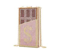 FFHAO Acrylic Diamond Dollar Bag Women's Clutch Dollar Chain Bag Phone Bag(Pink)