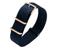 FFHAO Colorful nylon watchband with rose gold rings nato nylon straps perlon watch strap fashion bracelet for men women (Color : 16, Size : 20mm)