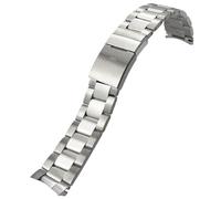 FFHAO Curved End 22mm Stainless Steel Solid Watchband for Breitling Avenger Silver Watch Strap Bracelets
