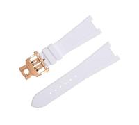 FFHAO FKM Fluororubber WatchBands Accessories For Patek Philippe Strap For Nautilus Watchband 5711/5712 Original Interface Wristband (Color : White 2, Size : 25-12)