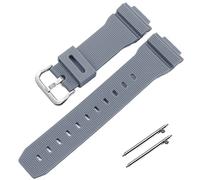 FFHAO For Casio G-Shock GM-2100 GM-S2100 GA-2100 Watch Band accessories GM-5600/GA5600 silicone watch band men sports waterproof (Color : Grey silver, Size : 16mm)