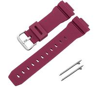 FFHAO For Casio G-Shock GM-2100 GM-S2100 GA-2100 Watch Band accessories GM-5600/GA5600 silicone watch band men sports waterproof (Color : Red silver, Size : 16mm)