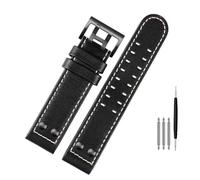 FFHAO For Hamilton Khaki aviation Watch H77616533 H70615733 Watch Strap Genuine Leather jazz field Men WatchBand 20 22 Military Style (Color : B black black, Size : 22mm)
