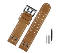 FFHAO For Hamilton Khaki aviation Watch H77616533 H70615733 Watch Strap Genuine Leather jazz field Men WatchBand 20 22 Military Style (Color : B khaki black, Size : 22mm)