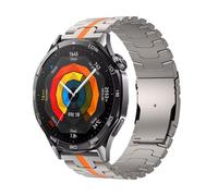 FFHAO For Huawei Watch GT5 46mm Metal Strap Business Bracelet 22mm For Huawei Watch GT 46mm/GT2e/GT3 46mm Stainless Steel Watchbands(Titanium Orange 1)