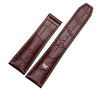 FFHAO For MAURICE LACROIX Eliros watchband First layer calfskin 20mm 22mm with folding buckle Black brown cow genuine leather strap (Color : Brwon no buckle, Size : 20mm)