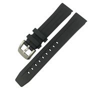 FFHAO For Tissot 1853 Seastar T120 T114 Watchband Rubber Sport Diving Black Blue Soft Watch Strap Silicone Rubber 19mm 20mm Watchband (Color : Black pin clasp, Size : 20mm)