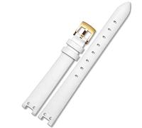 FFHAO Genuine Leather Watch Strap for Anne Klein Watchband Notch AK Girl Simple Elegant Belt Small Dial Retro Watch Band 12mm White (Color : White-gold, Size : 12mm)