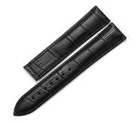 FFHAO Genuine Leather Watch Strap for Omega Watch Seamaster wristband 19mm 20mm 22mm Deployant Clasp Black Brown Watchband Bracelet (Color : Black no clasp, Size : 18mm)