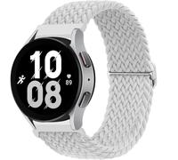 FFHAO Nylon Strap for Samsung Galaxy Watch 7 6 5 4 40mm 44mm 6Classic 43/47mm 20mm 22mm Braided Solo Loop Band for Huawei Watch 3 4Pro WatchBands(White,22mm)