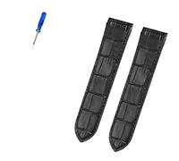 FFHAO Premium leather strap accessories for cartier Santos 100 men and women leather strap 20mm 23mm (Color : Black no buckle, Size : 23mm)