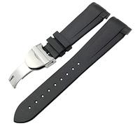 FFHAO Rubber Watchband 22mm Silicone Watch Strap For Tudor Heritage Black Bay Pelagos Waterproof Bracelets (Color : Black folding, Size : 22mm)